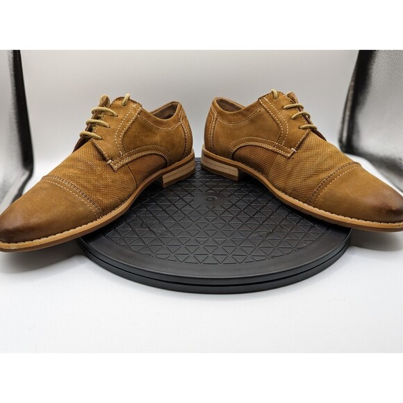 Steve Madden Loafers Oxford Mens 8 Leather Lace Up Camel Brown main image 4
